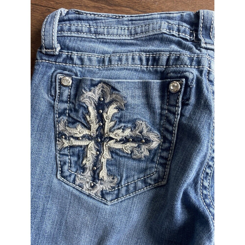 Miss Me Jeans Women’s 28 Bootcut JP5519B Embroidered Cross Bling Pocket JP5519B - Picture 10 of 13